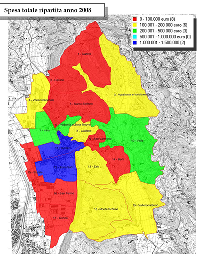 Spesa totale per zona