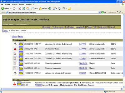 SIS Manager Control - web interface